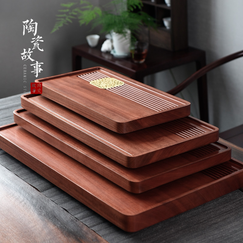 The Story of pottery and porcelain tea tray was solid wood home hua limu the whole piece of wood dry tea tea sea kung fu tea set