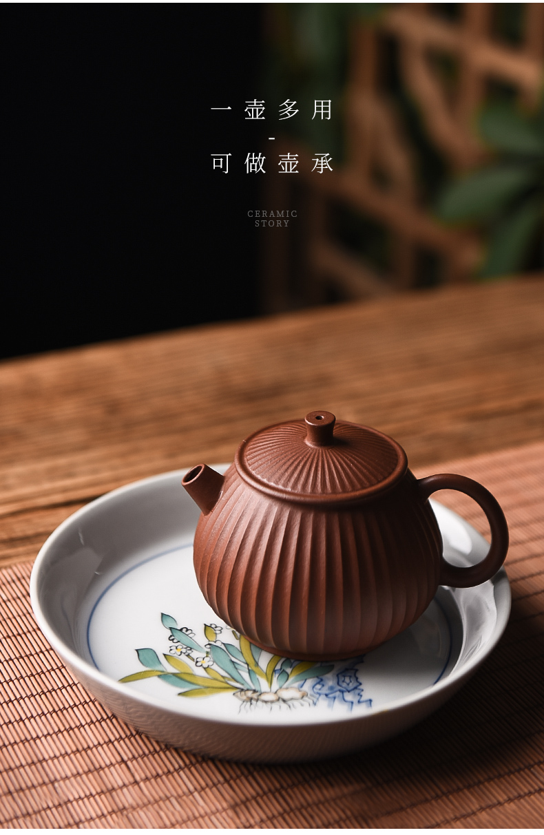 Hand - made ceramic story pot bearing plate of water bearing zen jingdezhen plant ash Japanese tea saucer pot dry terms to the machine