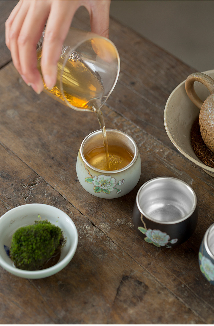 Ceramic story coppering. As silver cups of household Ceramic cups ru up market metrix who single cup sample tea cup kung fu tea bowl