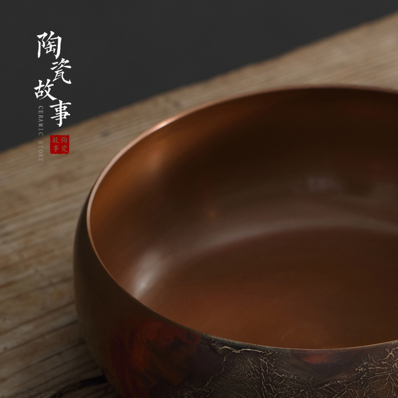 Ceramic story copper pure copper mine loader silver tea wash cup for wash with water jar Japanese zen kung fu tea accessories