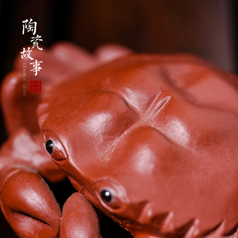 Purple ceramic story lucky can raise tea tray tea sets and tea pet crab furnishing articles boutique tea zen tea accessories