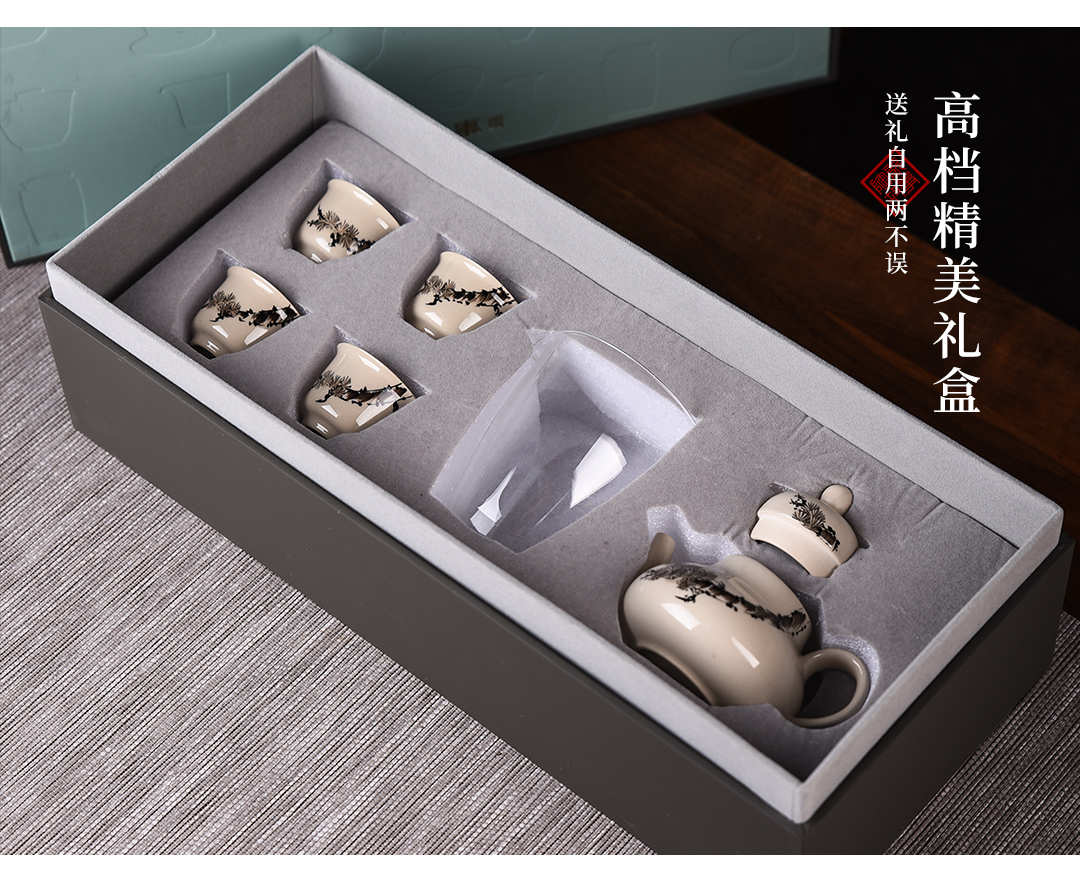 The Story of pottery and porcelain tea sets of household light cup high - grade gift boxes and decoration of Chinese style office receive a visitor kung fu tea set