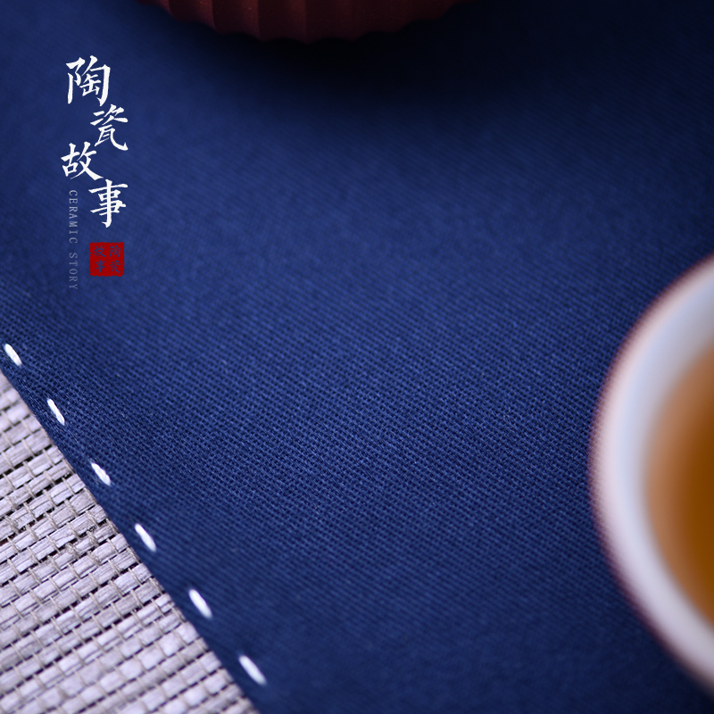 Ceramic story thickening of pure cotton and linen cloth art is small tea towel kung fu tea table accessories zen tea pot cup mat absorbent cloth