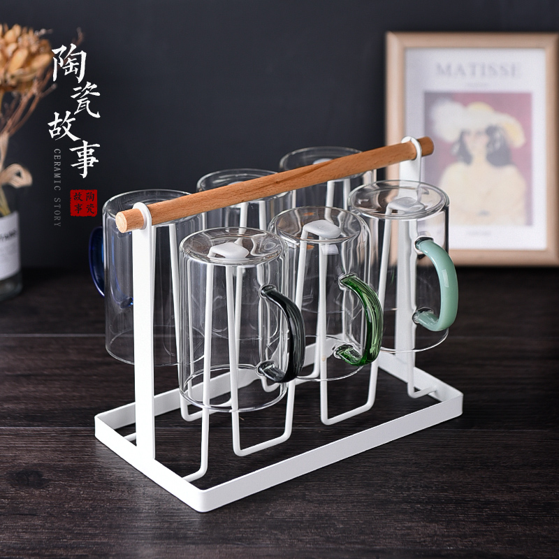 Ceramic story glass cup with the heat - resisting transparent cup children home ultimately responds six cups put beverage holder only suits for