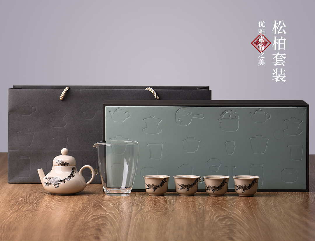 The Story of pottery and porcelain tea sets of household light cup high - grade gift boxes and decoration of Chinese style office receive a visitor kung fu tea set