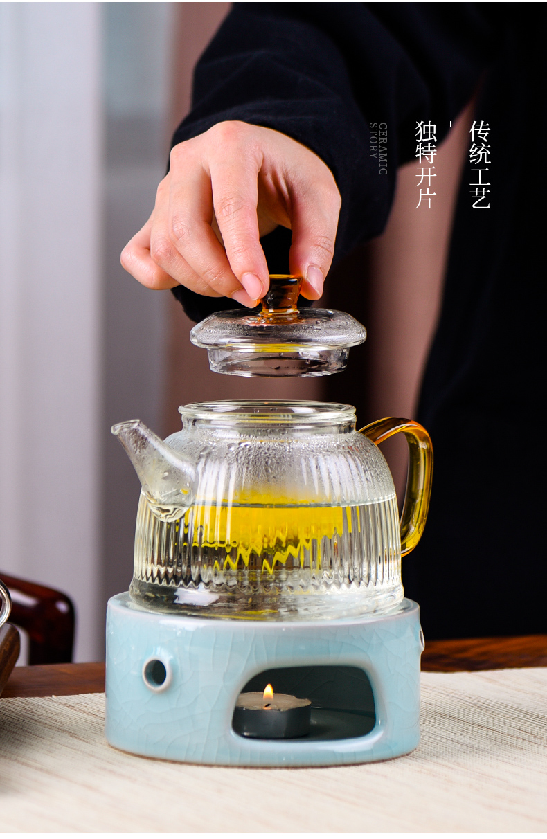 Based story Japanese warm tea exchanger with the ceramics heating insulation base flower tea sets accessories thermostatic treasure the teapot