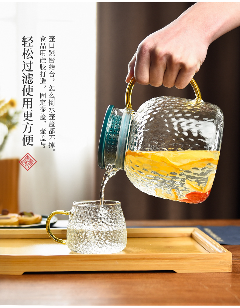 Ceramic story cold bottle home refractory glass kettle juice cool water bottle glass suits for large capacity