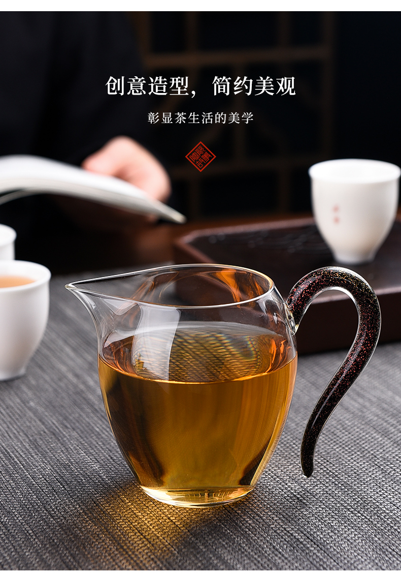 Ceramic fair story caijing cup upset heat - resistant transparent glass manual high - grade filter portion male cup of tea, tea sets