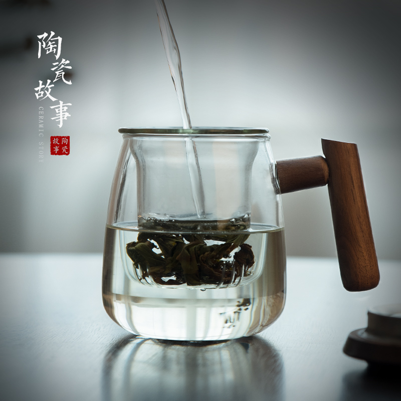 Ceramic separation story glass tea cups water cup men 's filter dedicated high - grade office tea cup