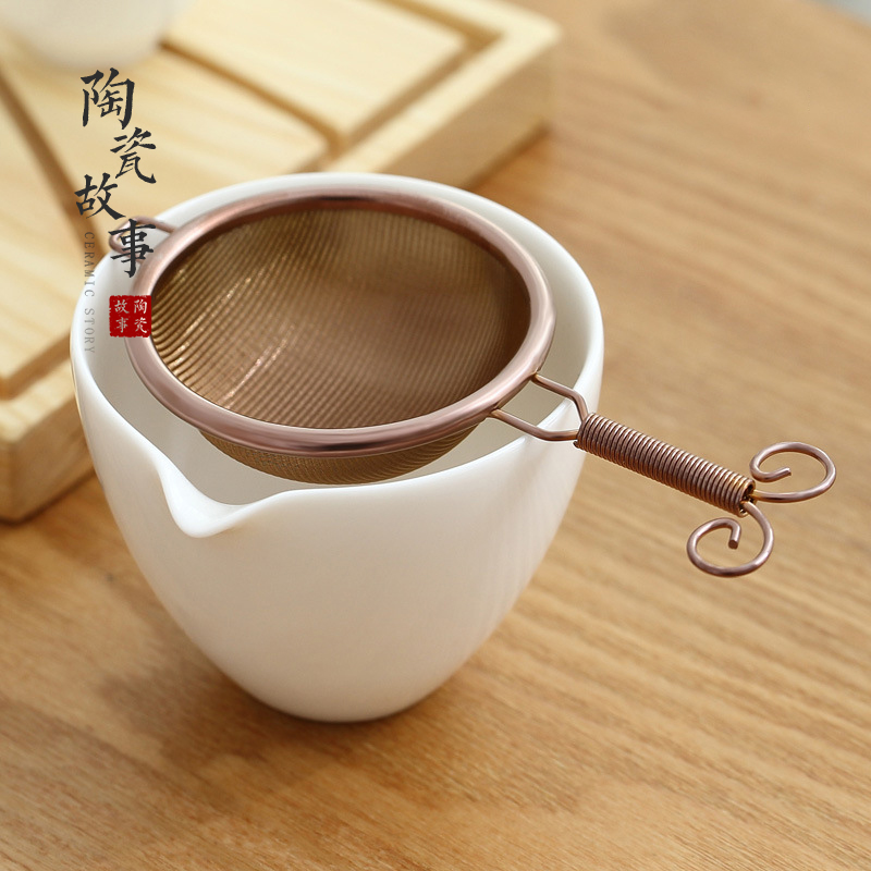 Ceramic story stainless steel tea) tea tea insulation filter net is Japanese tea strainer kung fu tea accessories