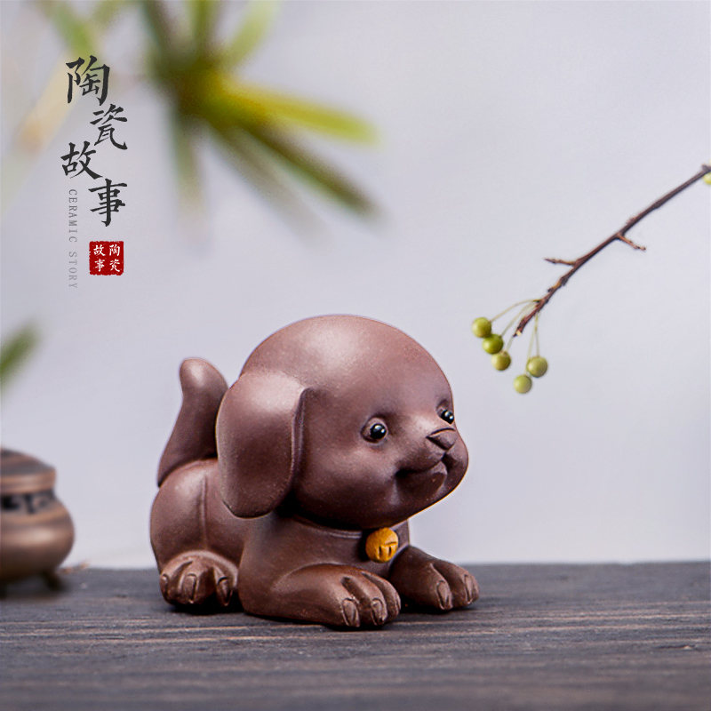 Purple ceramic story of dog boutique Purple sand tea pet furnishing articles zodiac dog pet ideas Purple sand tea pet furnishing articles