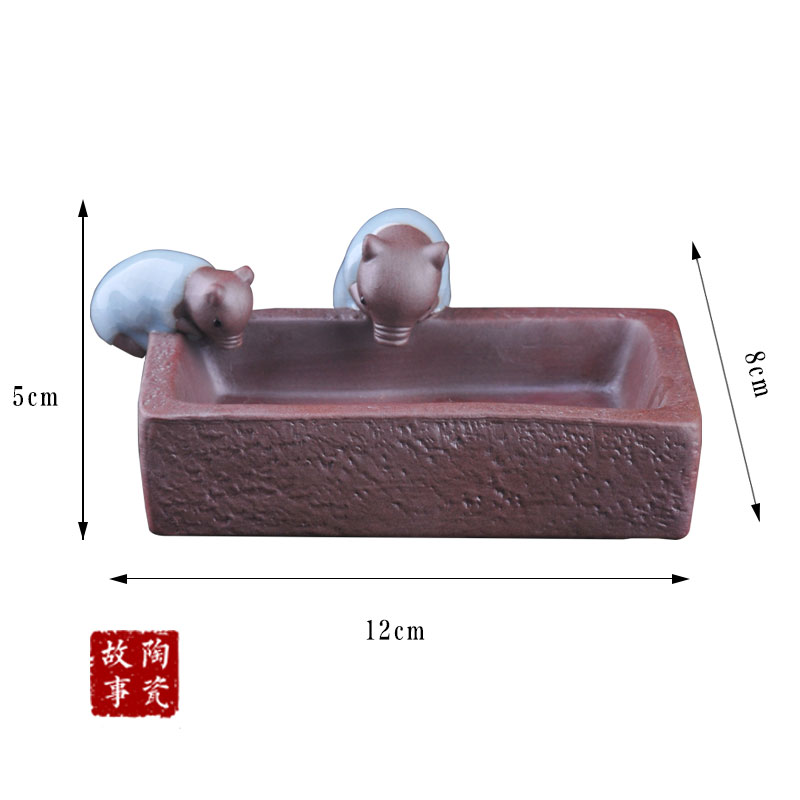 Ceramic creative story boutique tea pet furnishing articles elder brother up playing express piggy drinking tea tea tea accessories tea art