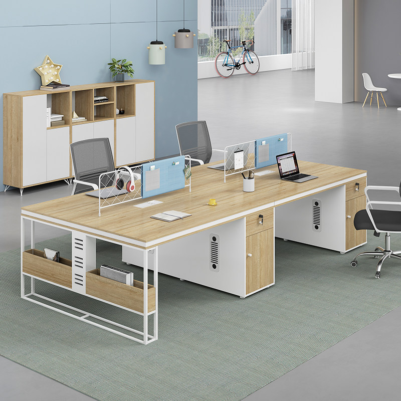 Desk minimalist modern staff table and chairs Combined 4 persons 2nd double 6 4 stations Employee office furniture of staff