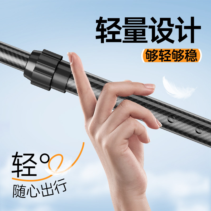 Carbon Fiber Transfer-Printed Walking Stick for the Elderly, Non-Slip Four-Legged Stable Walker, Cane with Handrail for Seniors, Lightweight Walking Stick