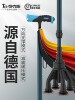 Carbon Fiber Elderly Walking Stick, Non-Slip Four-Legged Multifunctional Telescopic Folding Four-Corner Walking Stick for the Elderly, Walking Aid