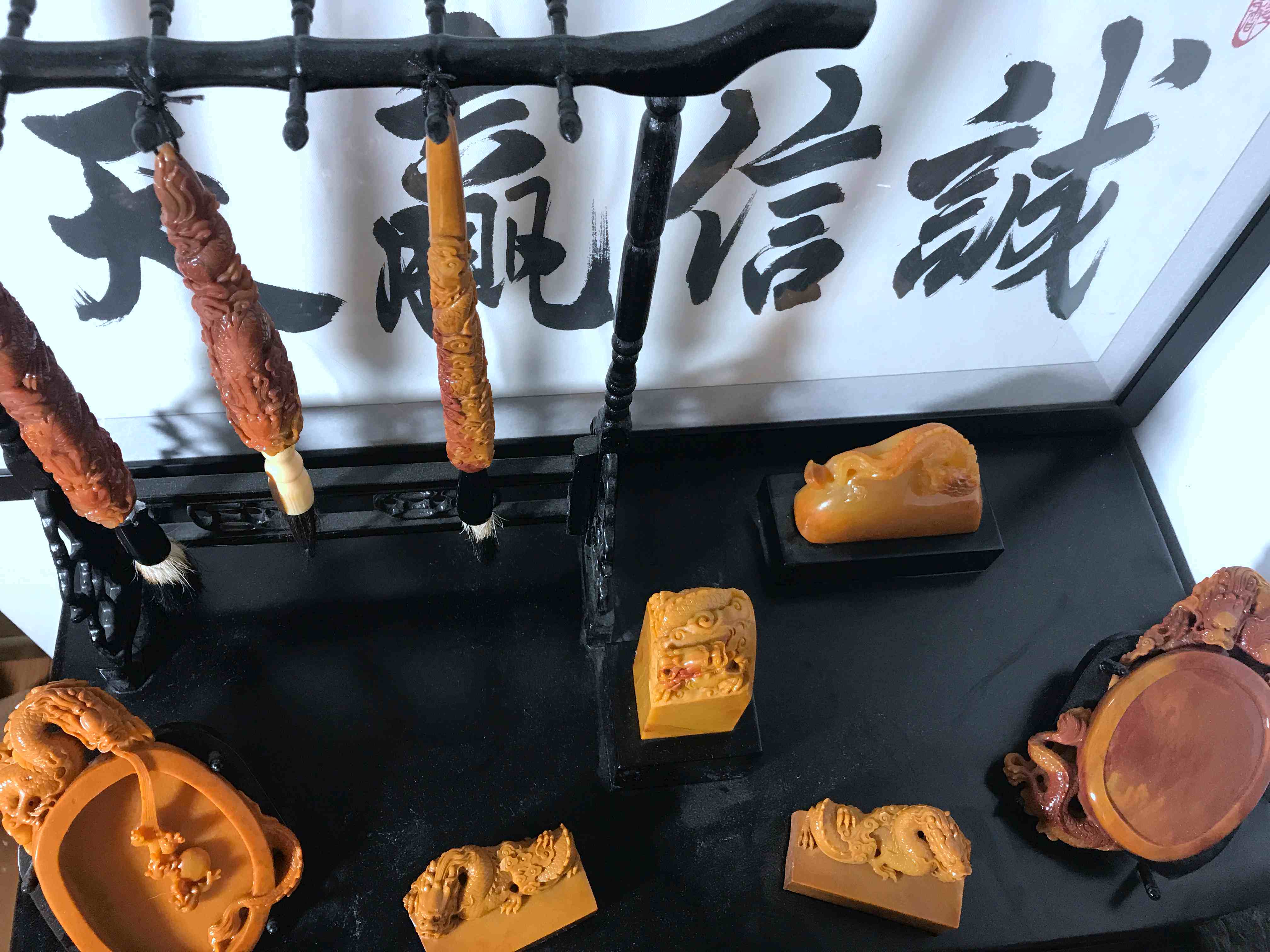 Yunnan Huanglong jade seed material Wenfang Sibao ornaments