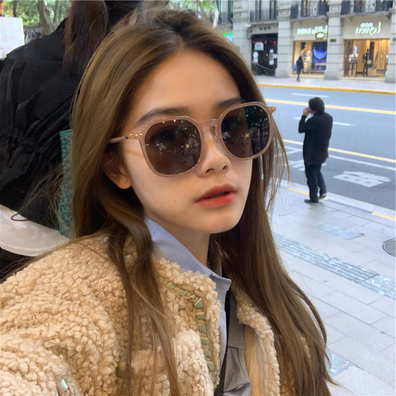 Brown sunglasses 2022 new trendy women's anti-UV big face slimming fashion all-match high-end sunglasses women's summer