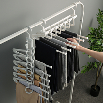 Folding pants rack multifunctional magic pants clip household wardrobe telescopic multi-layer hanger hanging pants artifact storage rack