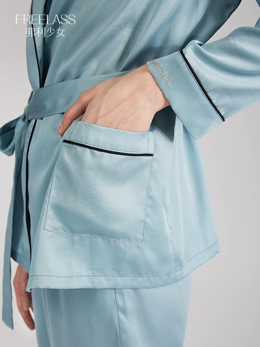 Девочки на растягивании пижамы Женская весна с длинным рукавом и осень 100% Lyocell Home Decer Двух частей можно носить на открытом воздухе