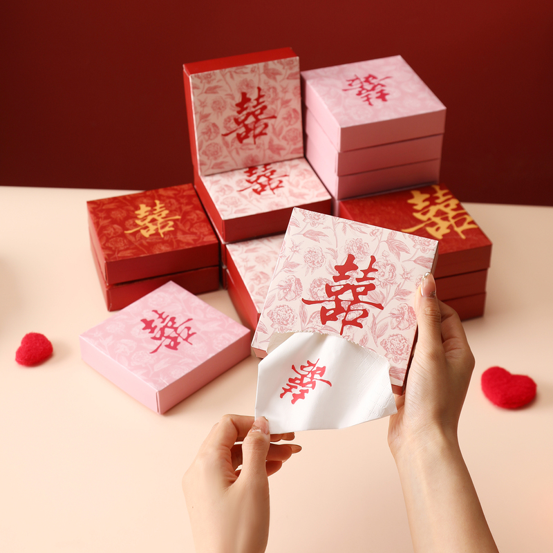 Wedding Banquet Tissue Box, Engagement Decorations, Wedding Banquet Special Decorations, Large Happy Character Tissue Paper, Wedding Supplies Collection