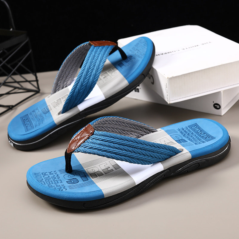 Slippers Men Characters Tug Summer New Korean Version Trendy Personality Abrasion Resistant Non-slip Soft Bottom Trampled Outside Wearing Sandals