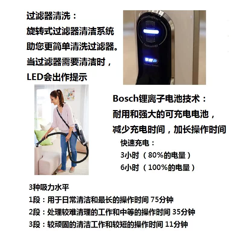 máy lau nhà tự động Gói thuế bảo lãnh chung Đức Máy hút bụi cầm tay không dây Bosch / Bosch BCH6A25KCN 2560 - Máy hút bụi robot hut bui robotek