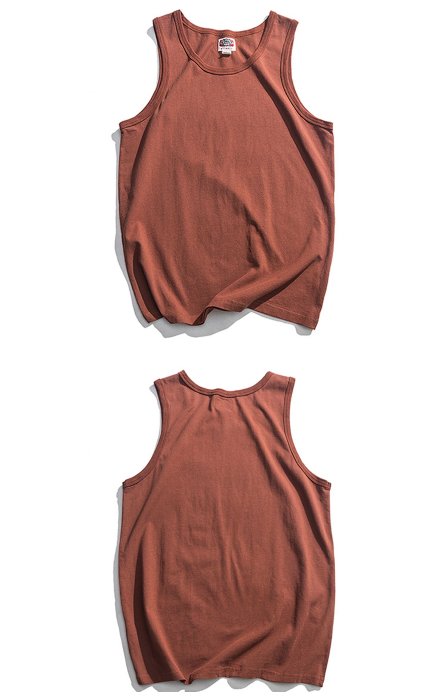 Ami cotton tay áo vest Áo thun nam thương hiệu thủy triều in màu rắn Nhật Bản mùa hè retro - Áo vest cotton khoác vest nữ