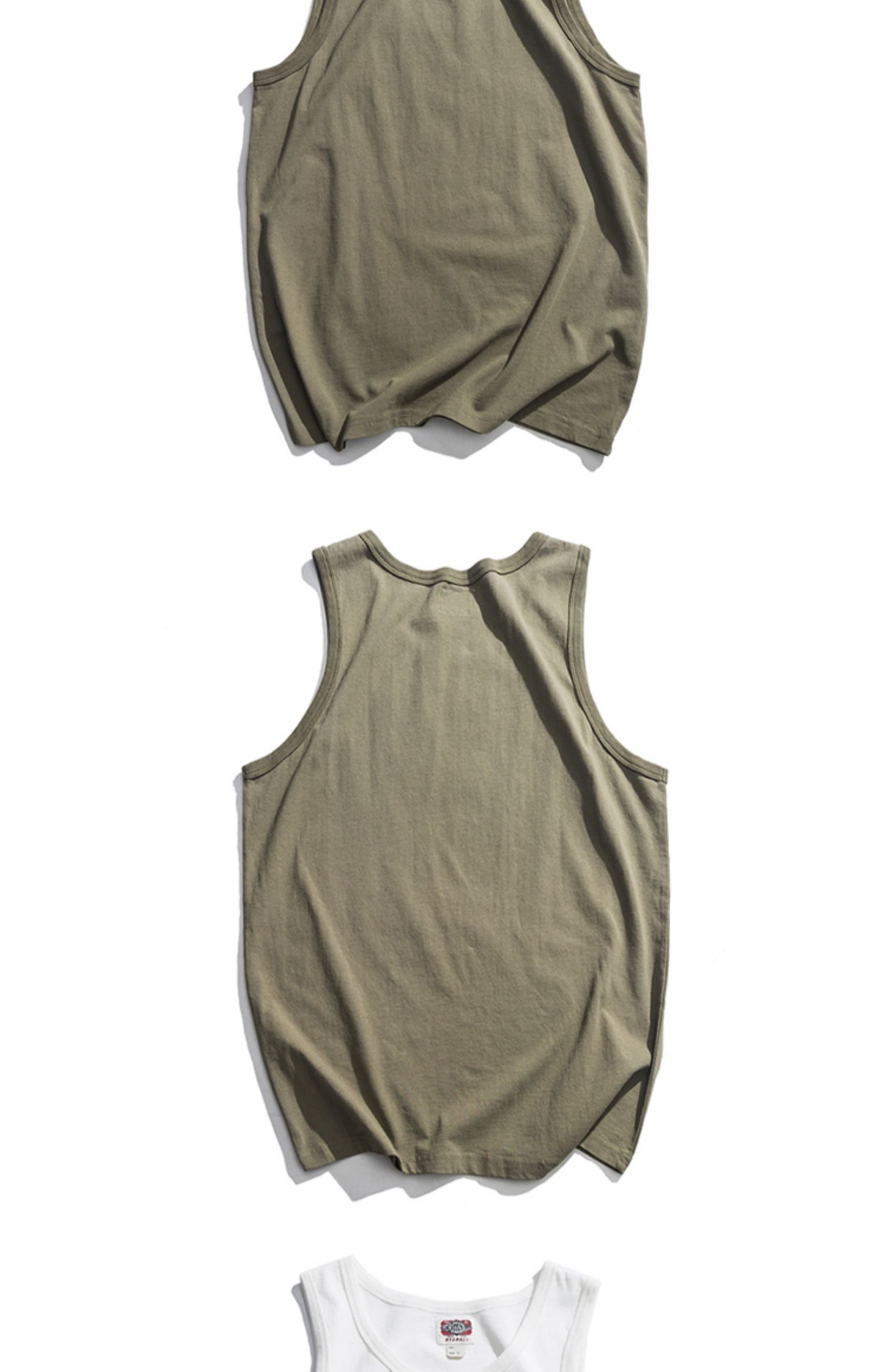 Ami cotton tay áo vest Áo thun nam thương hiệu thủy triều in màu rắn Nhật Bản mùa hè retro - Áo vest cotton khoác vest nữ
