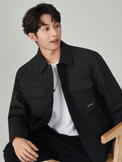 Chaqueta de plumón ligera con solapa de cabina para hombre, chaqueta ejecutiva de otoño e invierno, camisa, chaqueta