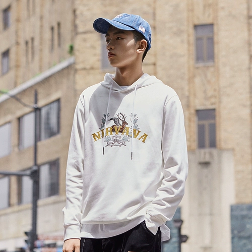 Демисезонный лонгслив с капюшоном, ретро толстовка