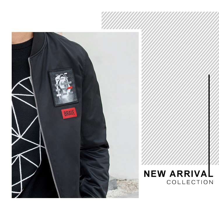 Carbine Men In Slim Pilot Jacket Đen Thanh niên Áo bóng chày giản dị Tide Fall Winter B bomber bóng chày