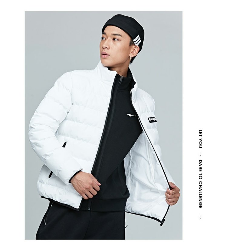 Bộ đồ cotton nam Hongxing Erke 2018 mùa đông mới đích thực mặc đồ thể thao ấm áp thoải mái áo khoác thể thao nam áo khoác lông vũ uniqlo