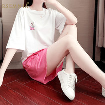 Rsemnia Net Red fashion shorts sports suit women loose fashion brand short sleeve leisure two-piece small clear new Tide