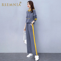 Rsemnia sports suit women spring and autumn 2021 new foreign style leisure running clothes loose fashion fashion clothes