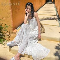 Rsemnia summer set 2021 New lace suspender top skirt temperament Lady Holiday set female