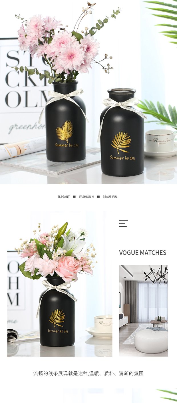 Mới sáng tạo mờ thủy tinh hộ gia đình bình thủy canh hoa khô hoa bình hoa trang trí phòng khách trang trí - Vase / Bồn hoa & Kệ các mẫu chậu hoa đẹp