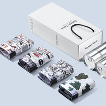 Mens underwear mens ice silk summer thin breathable boxer pants four corner tide personality cartoon gift box ν ck