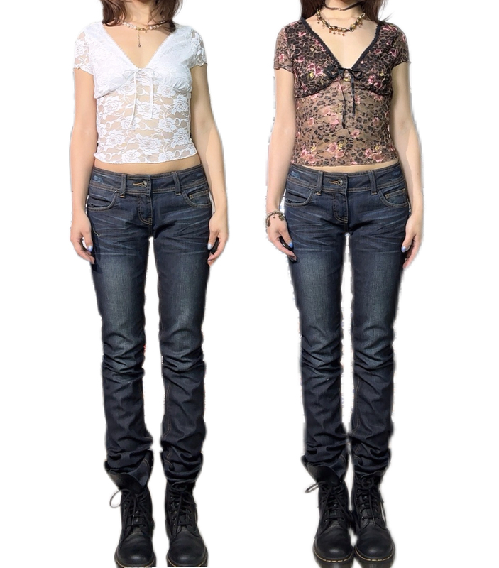 Foreign Trade American-Style Retro Lace Floral V-Neck Mesh Sweet Slim-Fit Short-Sleeve T-Shirt for Women Foreign Trade American-Style Retro Lace Floral V-Neck Mesh Sweet Slim-Fit Short-Sleeve T-Shirt for Women