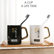 Nordic Ceramic tooth cup mouth cup couple set Bathroom high-grade brushing cup tooth cylinder washing cup a pair of mouthwash