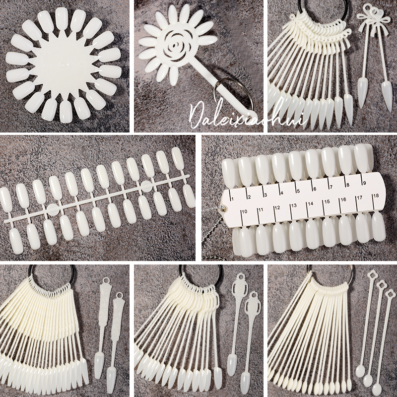 Play in print Bundesliga Serie A practice Bundesliga Day Milk White Square Nail sheet Plate Chain Fingernail Color Card Display-Taobao