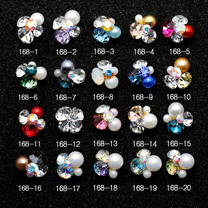 Nail art pile of diamond jewelry 2021 net red explosion super flash crystal pearl glass rhinestone nail decoration