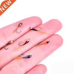 6PCS Tungsten Perdigon Nymph Small Beadheads Fly Rainbow Bro