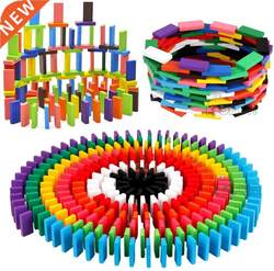 100/300/500pcs Children Color Sort Rainbow Wood Domino Block