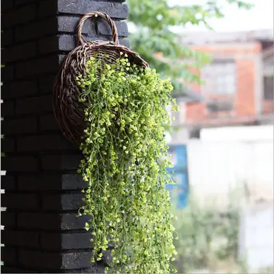 Simulation of Golden Bell willow green plant wall-mounted decorative flower vine wall-mounted fake flower Vine plastic Vine simulation plant hanging flower