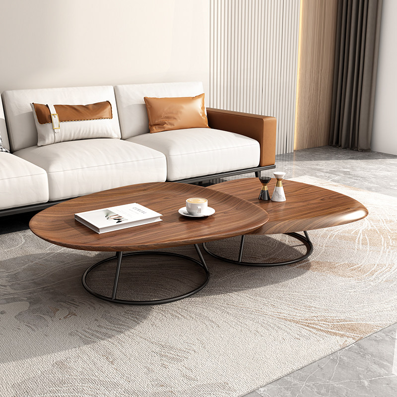 Nordic minimalist tea table Living room Home Hupeach minimalist Modern Creative Personality Round Tea Table TV Cabinet Combo 