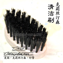 American Christensen wood color nylon brush cleaning comb Special needle comb handle comb Bristle brush cleaning brush