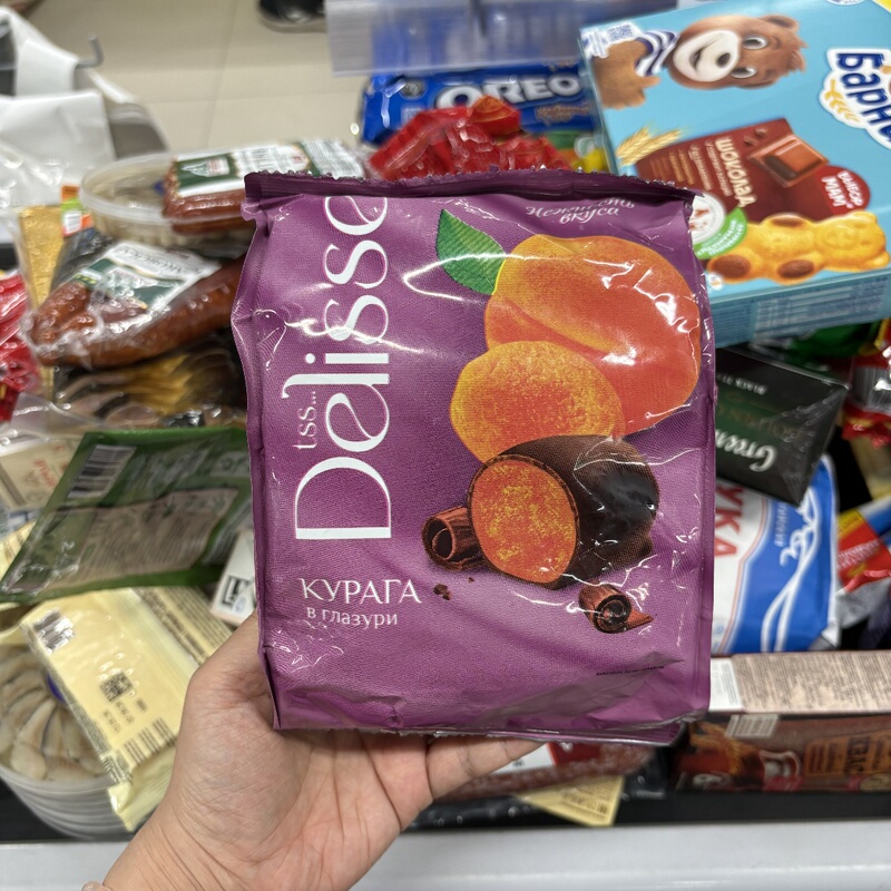 Russian Supermarket Imported Fruit-Filled Chocolate Candies Prune-Apricot Filled Wedding Candy Afternoon Tea 190g