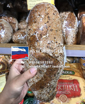Russian supermarket fresh and freshly baked sugar-free black Leba melon seeds bread big bar buckwheat black bread