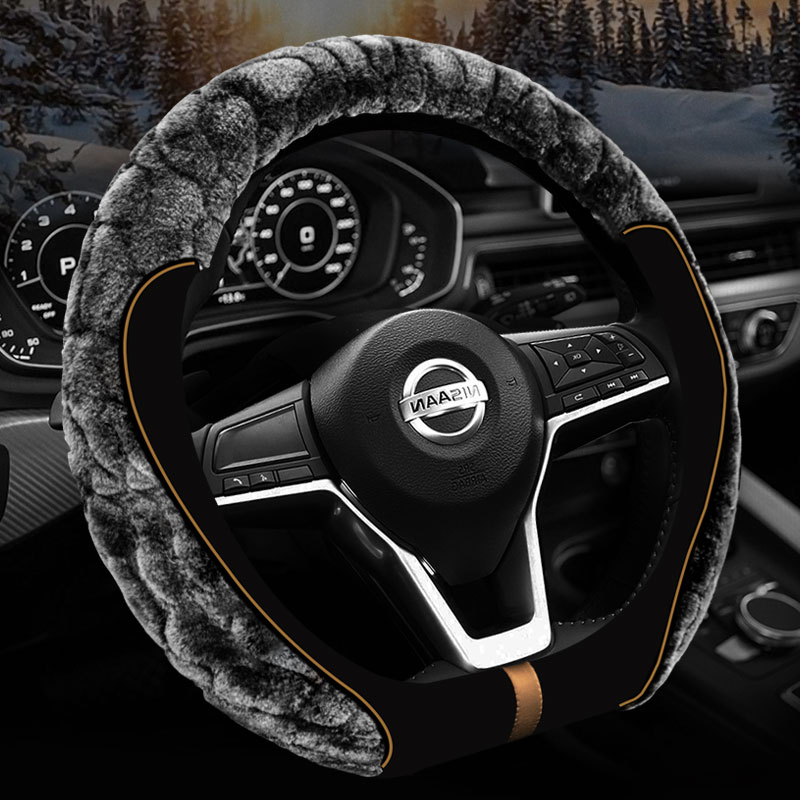 Suitable for Nissan New Sylphys Surging Guest Sky SUNNY SUNNY CHAYAT BLUE BIRDS WINTER SHORT PLUSH STEERING WHEEL SLEEVES