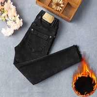 Quần denim bé gái cộng với nhung dày 2018 thu đông mới 5 phiên bản Hàn Quốc 6 trẻ em 7 chân quần 9 quần bút chì 12 tuổi quần lót trẻ em